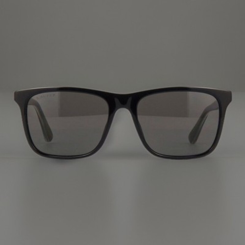 Gucci GG0381S Sunglasses  001 Black / gold Frame Grey lens 55mm Rectangle
